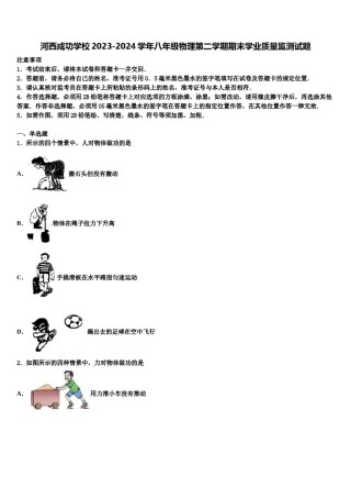 河西成功学校2023-2024学年八年级物理第二学期期末学业质量监测试题含解析.doc