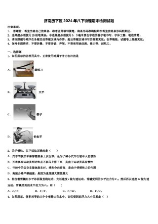 济南历下区2024年八下物理期末检测试题含解析.doc