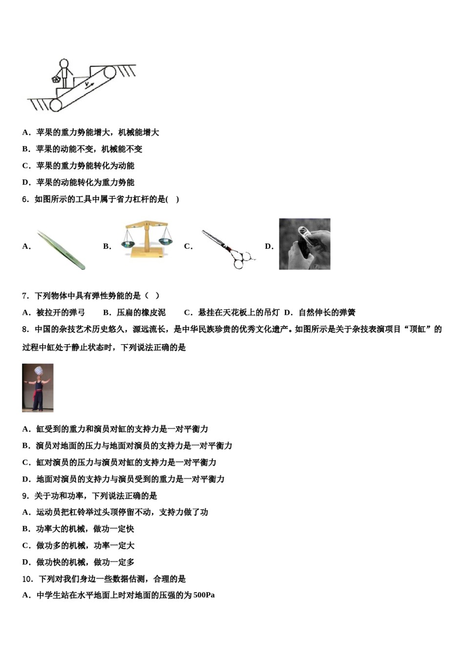 浙江省嘉兴市秀洲区高照实验学校2024届物理八下期末质量跟踪监视试题含解析.doc_第2页