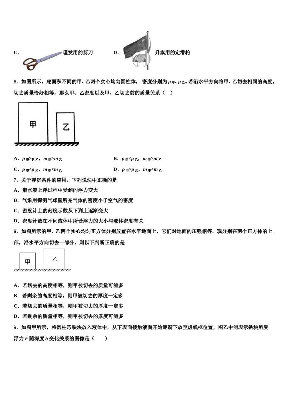 浙江省宁波市鄞州区董玉娣中学2024届八下物理期末达标检测试题含解析.doc_第2页