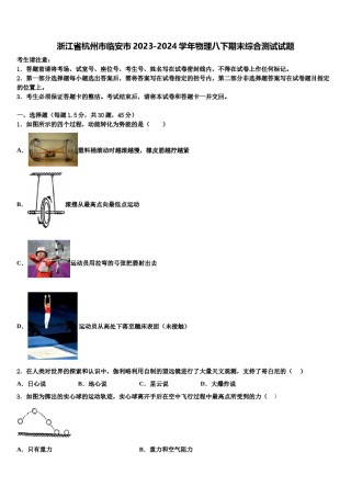 浙江省杭州市临安市2023-2024学年物理八下期末综合测试试题含解析.doc