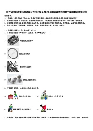 浙江省杭州市萧山区城厢片五校2023-2024学年八年级物理第二学期期末统考试题含解析.doc