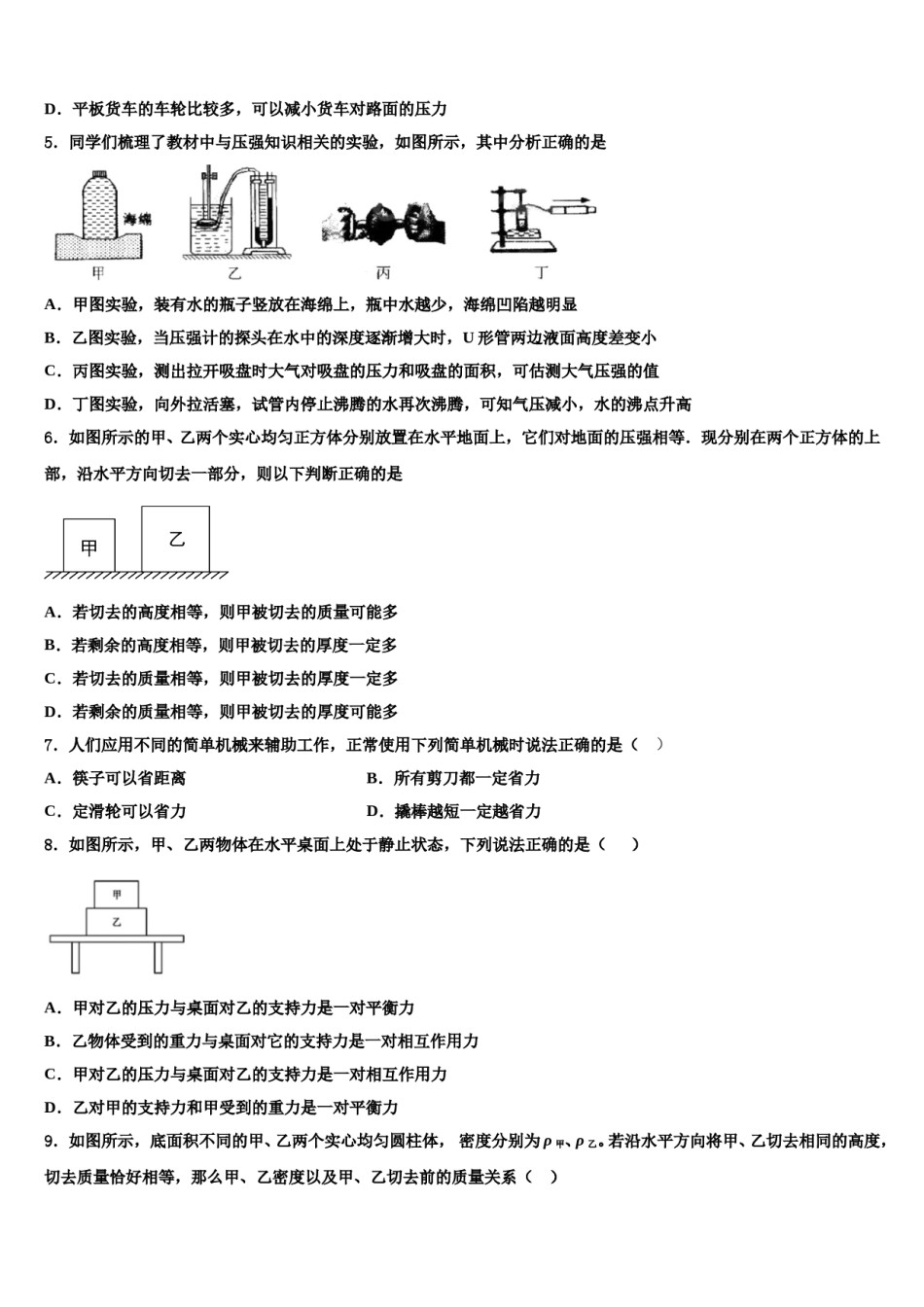 海南省保亭县2024年八下物理期末质量跟踪监视试题含解析.doc_第2页
