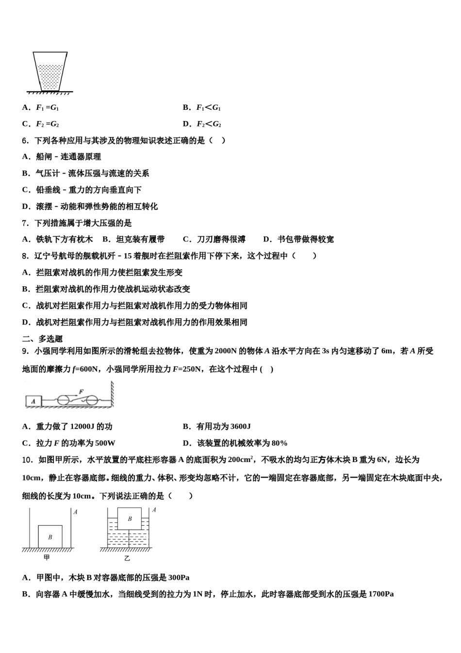 海南省儋州市洋浦中学2024年八年级物理第二学期期末检测试题含解析.doc_第2页