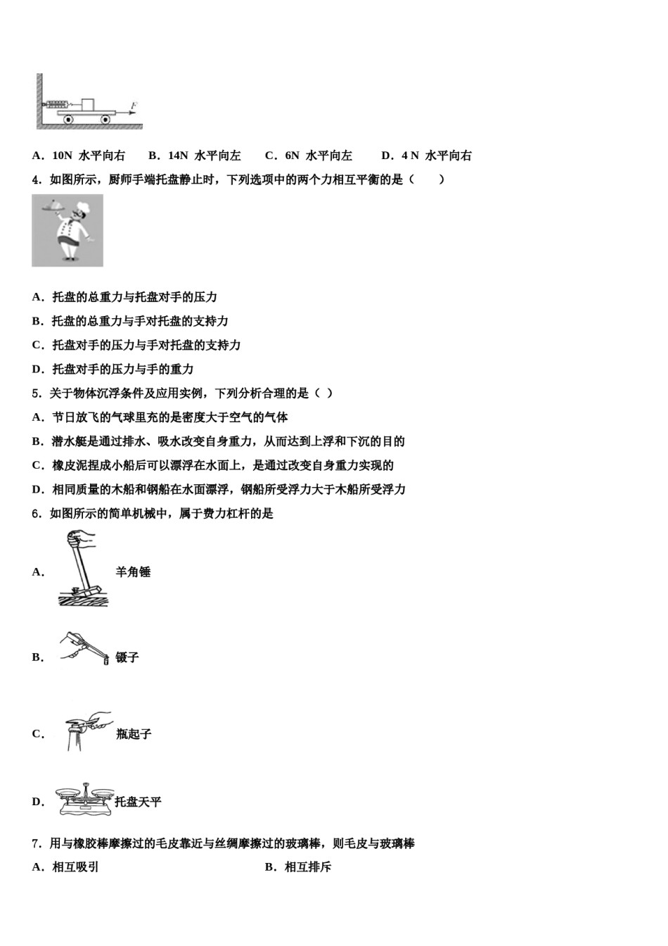 湖北省华中学师大一附中2023-2024学年八年级物理第二学期期末经典模拟试题含解析.doc_第2页