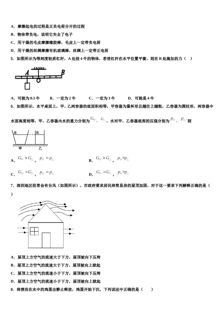 湖北省孝感市孝南区十校联谊2024年八下物理期末综合测试模拟试题含解析.doc_第2页