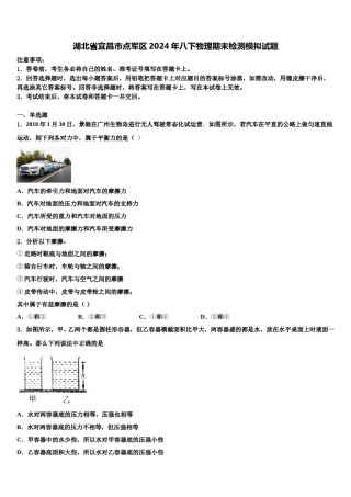湖北省宜昌市点军区2024年八下物理期末检测模拟试题含解析.doc