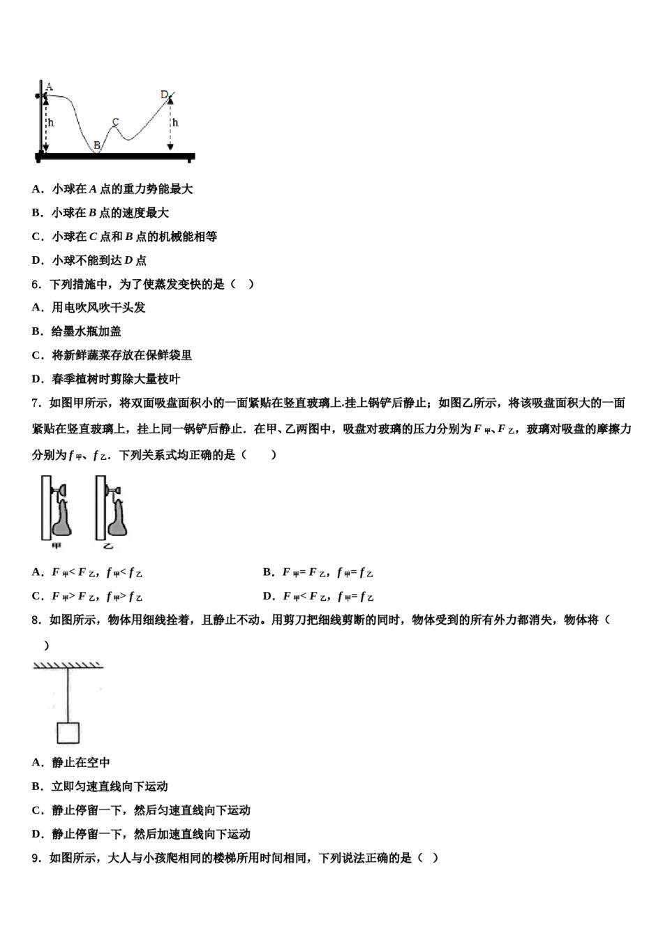 湖北省武汉市洪山区东湖开发区2023-2024学年物理八下期末检测试题含解析.doc_第2页