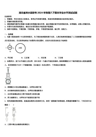 湖北省浠水县联考2024年物理八下期末学业水平测试试题含解析.doc
