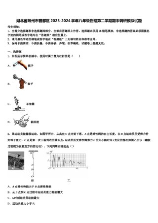 湖北省随州市曾都区2023-2024学年八年级物理第二学期期末调研模拟试题含解析.doc