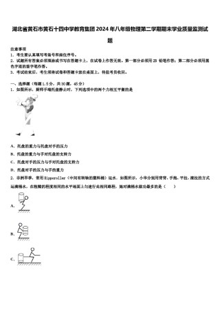 湖北省黄石市黄石十四中学教育集团2024年八年级物理第二学期期末学业质量监测试题含解析.doc