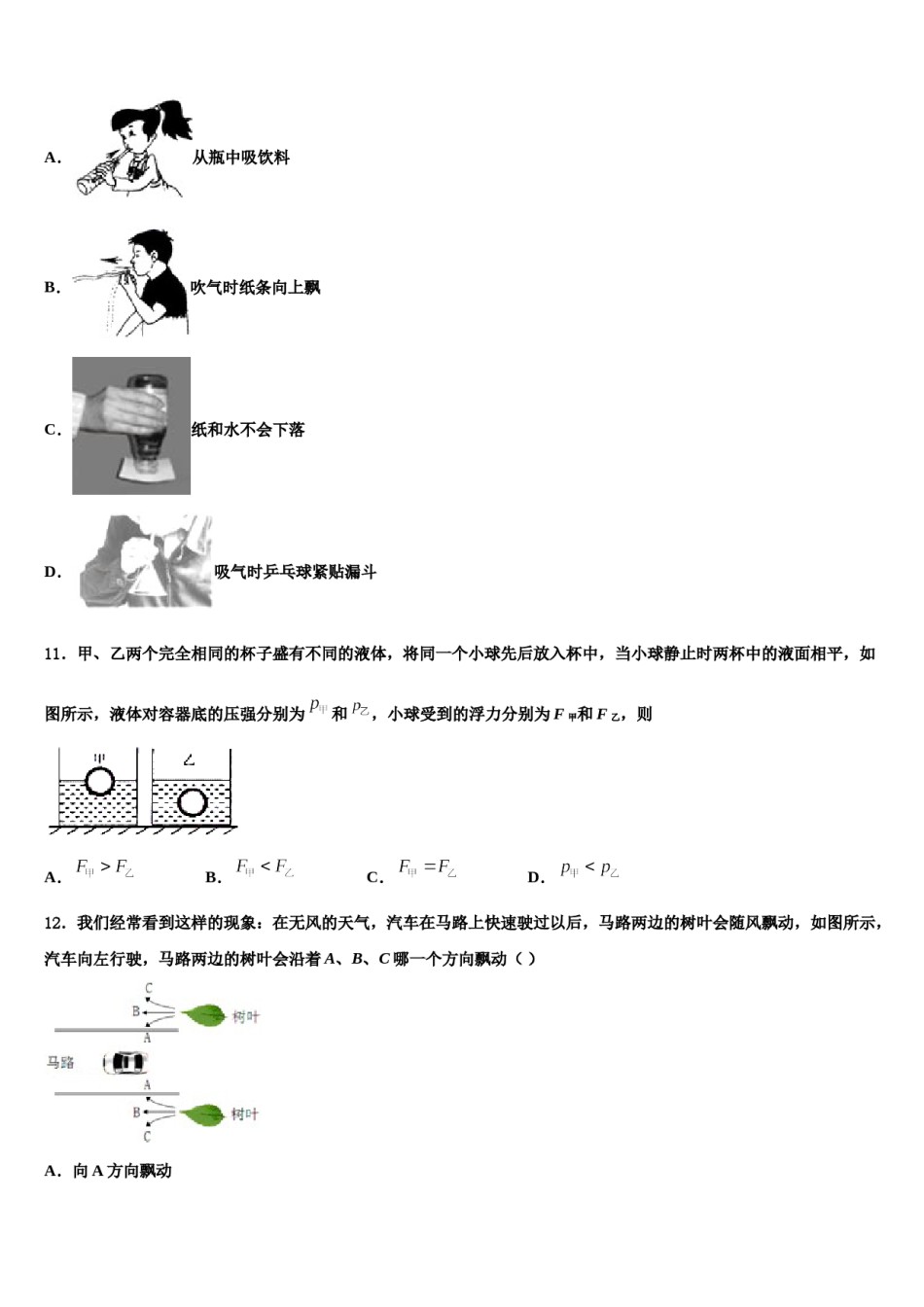 湖南省长沙市中学雅培粹中学2024年八年级物理第二学期期末学业质量监测模拟试题含解析.doc_第3页
