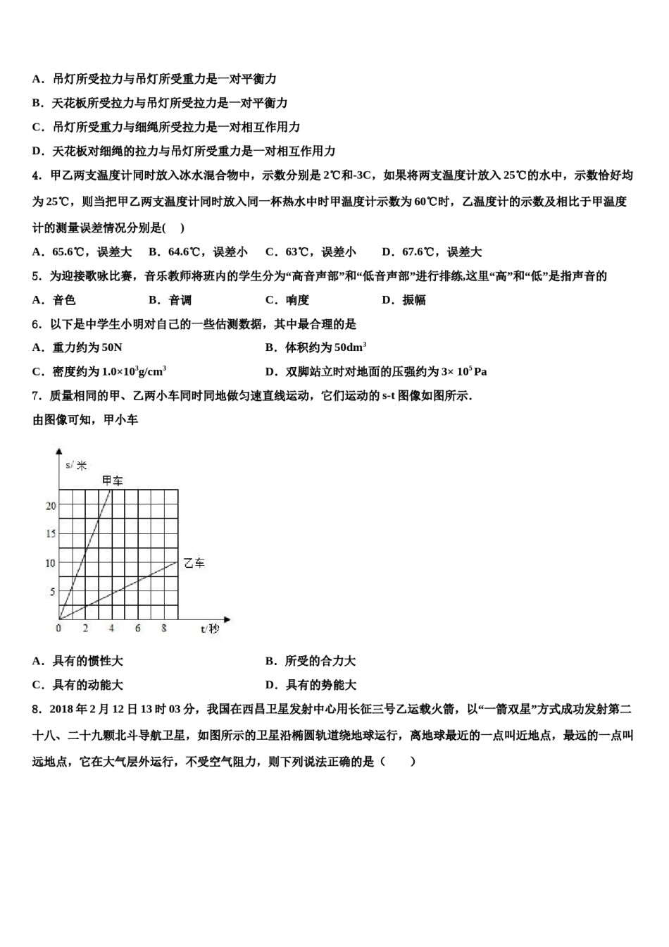 湖南省长沙市雨花区2024年物理八下期末经典试题含解析.doc_第2页
