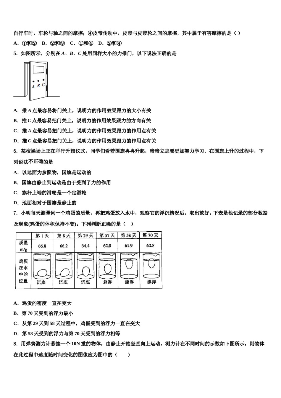 湖南长沙市湖南师大附中集团2023-2024学年八年级物理第二学期期末学业质量监测试题含解析.doc_第2页