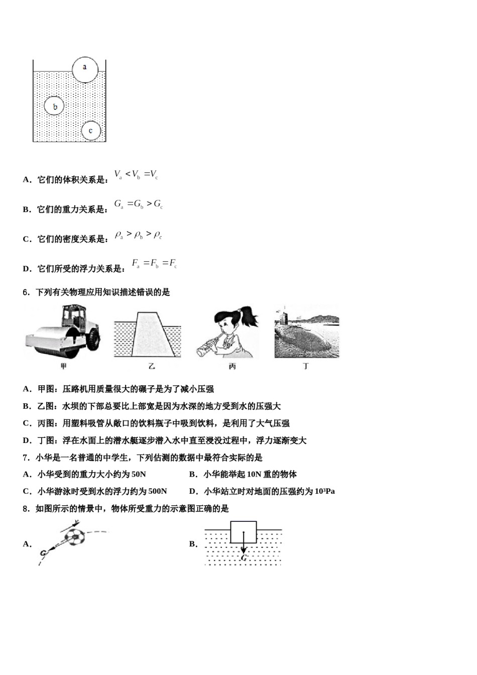牡丹江市重点中学2023-2024学年八年级物理第二学期期末调研模拟试题含解析.doc_第2页