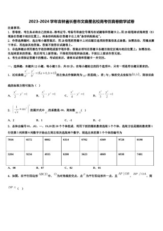 2023-2024学年吉林省长春市文曲星名校高考仿真卷数学试卷含解析.doc