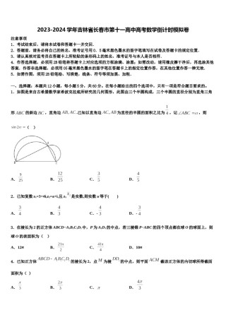 2023-2024学年吉林省长春市第十一高中高考数学倒计时模拟卷含解析.doc