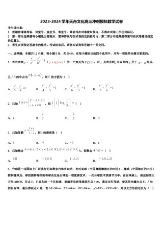 2023-2024学年天舟文化高三冲刺模拟数学试卷含解析.doc