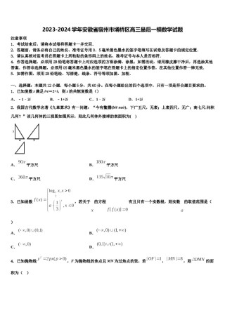 2023-2024学年安徽省宿州市埇桥区高三最后一模数学试题含解析.doc