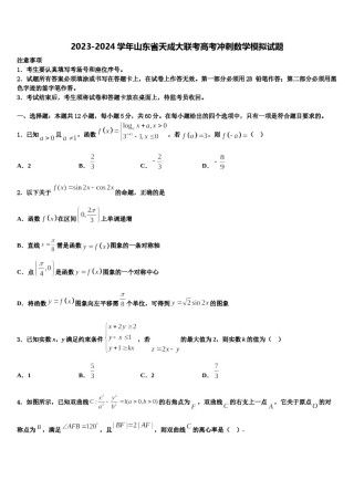 2023-2024学年山东省天成大联考高考冲刺数学模拟试题含解析.doc