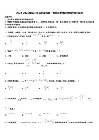 2023-2024学年山东省新泰市第一中学高考考前提分数学仿真卷含解析.doc