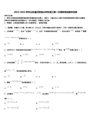 2023-2024学年山东省日照青山学校高三第一次调研测试数学试卷含解析.doc