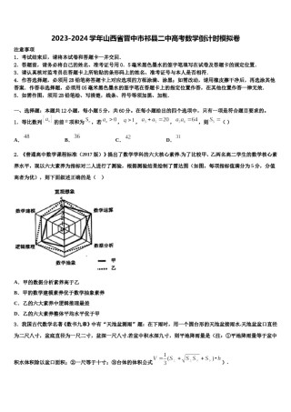 2023-2024学年山西省晋中市祁县二中高考数学倒计时模拟卷含解析.doc