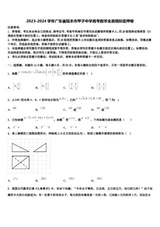 2023-2024学年广东省陆丰市甲子中学高考数学全真模拟密押卷含解析.doc