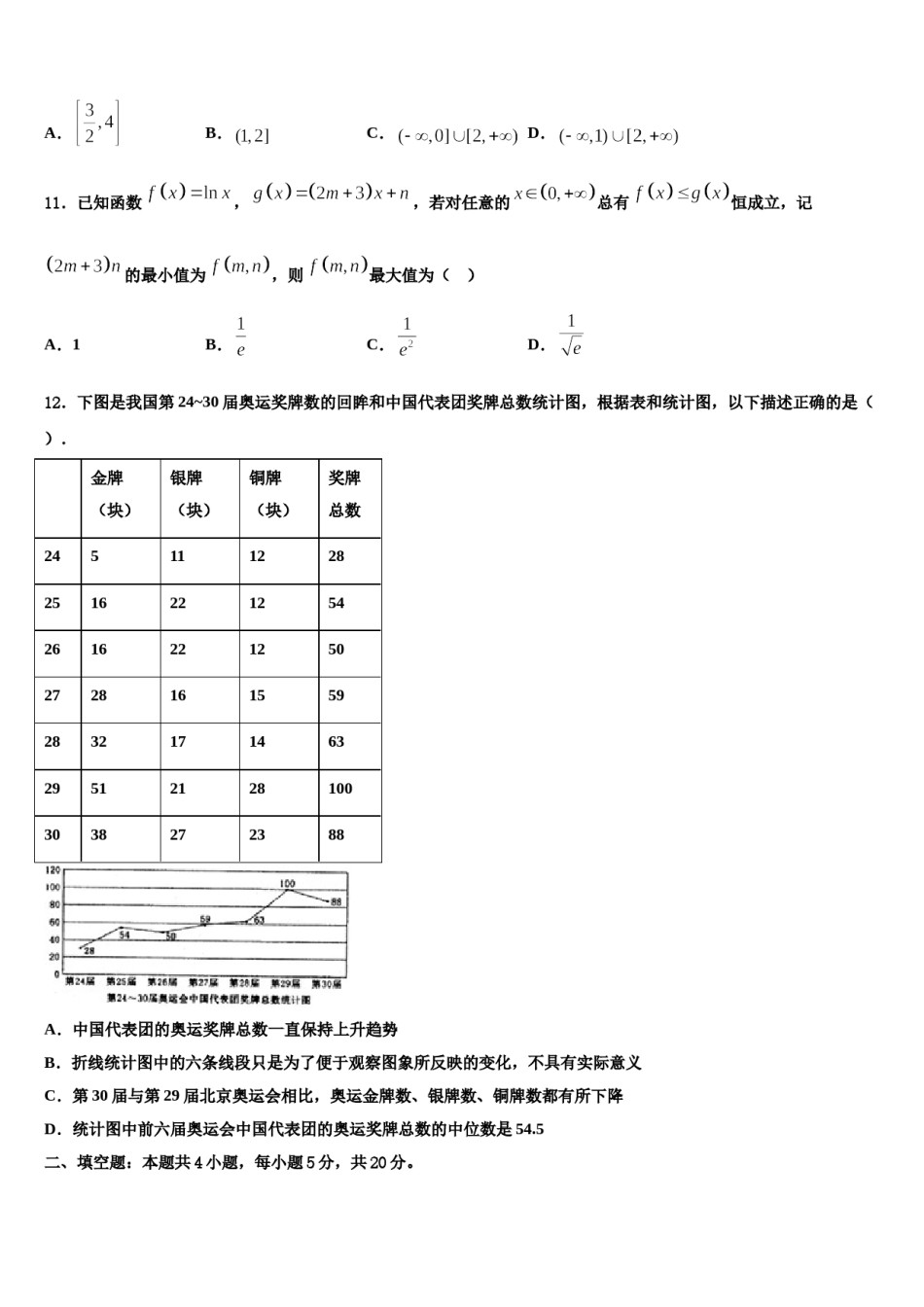 2023-2024学年广西南宁市三十三中学高三第四次模拟考试数学试卷含解析.doc_第3页