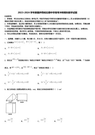 2023-2024学年新疆伊西哈拉镇中学高考冲刺模拟数学试题含解析.doc