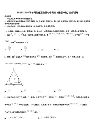 2023-2024学年河北省正定县七中高三（最后冲刺）数学试卷含解析.doc