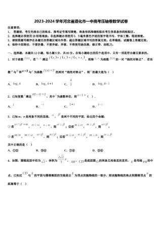 2023-2024学年河北省遵化市一中高考压轴卷数学试卷含解析.doc