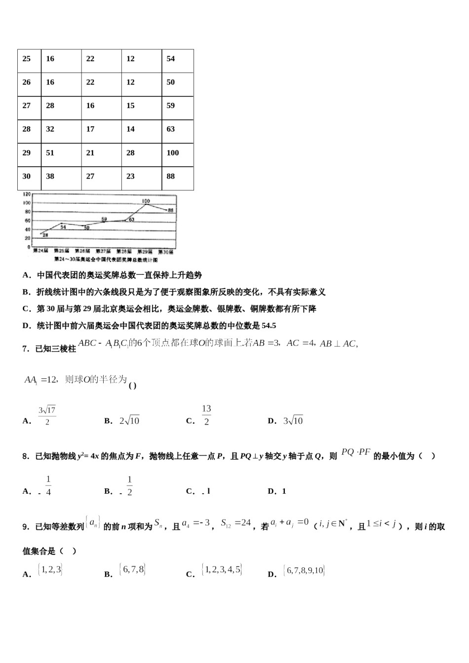 2023-2024学年湖北省鄂州市鄂州高中高考仿真模拟数学试卷含解析.doc_第3页