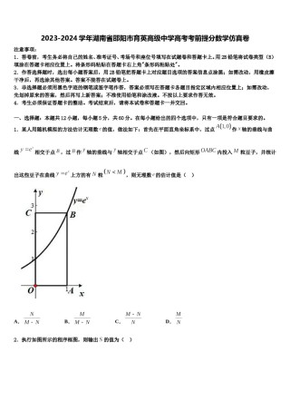 2023-2024学年湖南省邵阳市育英高级中学高考考前提分数学仿真卷含解析.doc