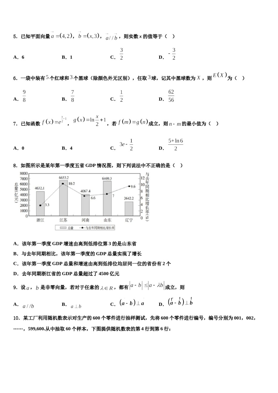 2023-2024学年福建省福州四中高三适应性调研考试数学试题含解析.doc_第2页
