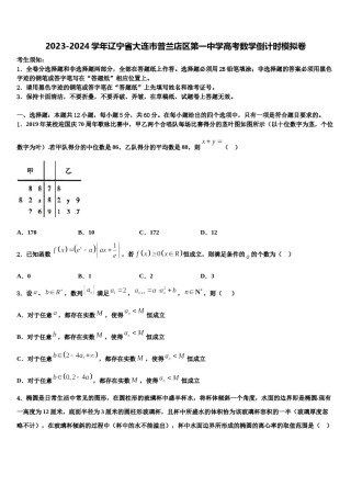 2023-2024学年辽宁省大连市普兰店区第一中学高考数学倒计时模拟卷含解析.doc
