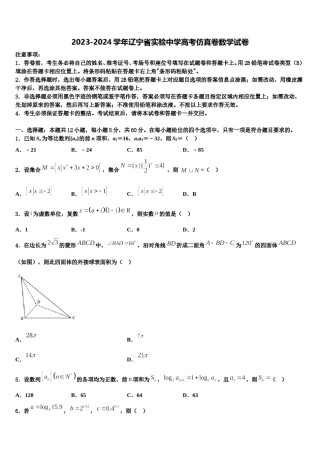 2023-2024学年辽宁省实验中学高考仿真卷数学试卷含解析.doc
