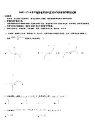 2023-2024学年青海省果洛市重点中学高考数学押题试卷含解析.doc