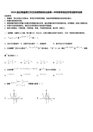 2024届云南省丽江市玉龙纳西族自治县第一中学高考适应性考试数学试卷含解析.doc