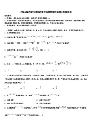 2024届内蒙古根河市重点中学高考数学倒计时模拟卷含解析.doc