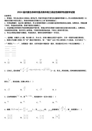 2024届内蒙古赤峰市重点高中高三适应性调研考试数学试题含解析.doc