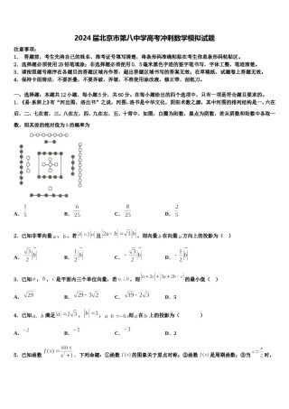2024届北京市第八中学高考冲刺数学模拟试题含解析.doc