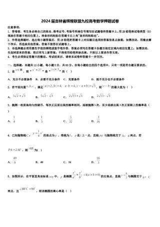 2024届吉林省辉煌联盟九校高考数学押题试卷含解析.doc