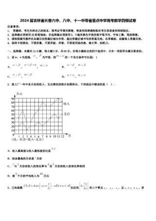 2024届吉林省长春六中、八中、十一中等省重点中学高考数学四模试卷含解析.doc