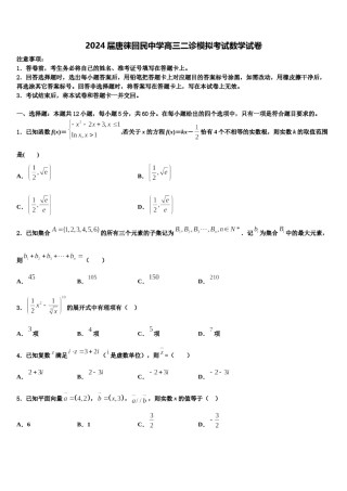 2024届唐徕回民中学高三二诊模拟考试数学试卷含解析.doc
