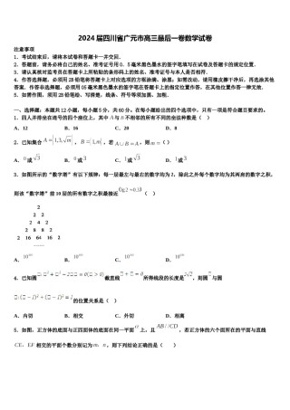 2024届四川省广元市高三最后一卷数学试卷含解析.doc