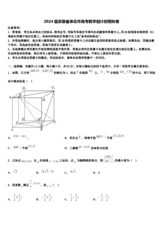 2024届安徽省淮北市高考数学倒计时模拟卷含解析.doc