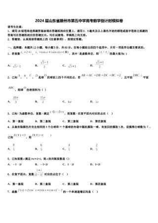 2024届山东省滕州市第五中学高考数学倒计时模拟卷含解析.doc