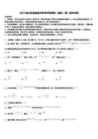 2024届山东省诸城市高考冲刺押题（最后一卷）数学试卷含解析.doc