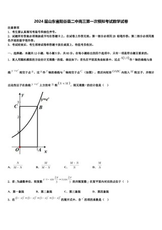 2024届山东省阳谷县二中高三第一次模拟考试数学试卷含解析.doc